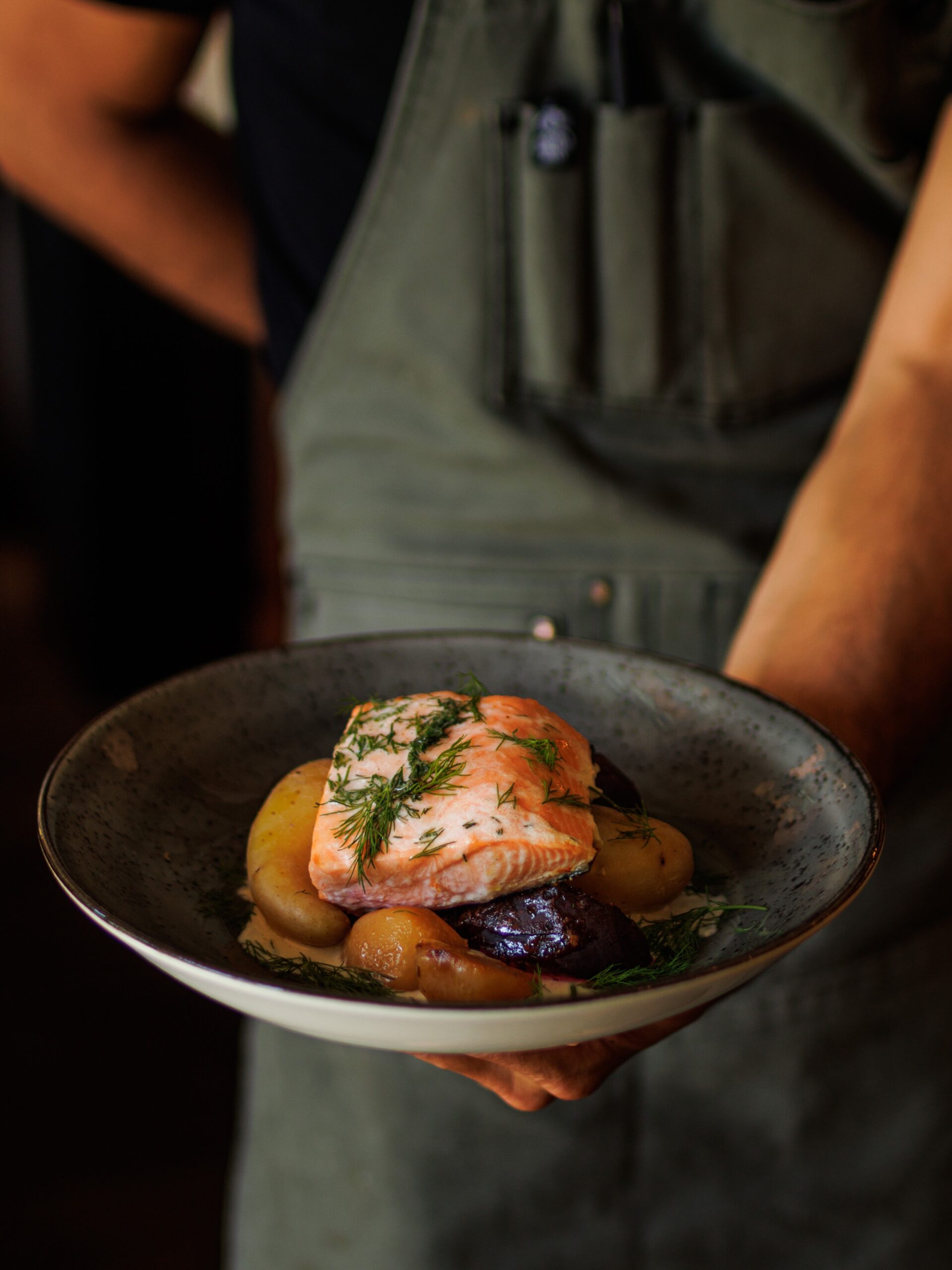 (Dinner Menu) Dill Butter Baked Wild Chinook Salmon